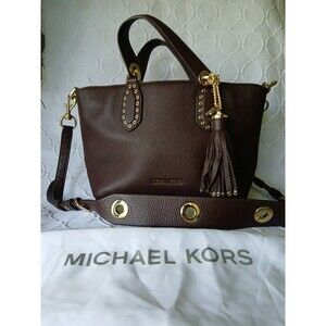 NWOT Michael Kors Brooklyn Wine Large Crossbody Bag with Duster msrp 498